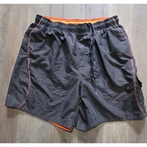 Nike Gray With Orange Athletic Cargo Shorts With Inner Pocket Men XL